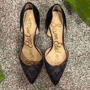 NEW! 🎉 Sam Edelman Telsa Gold, Red & Blue Pumps! Size 9M 🎄 Holiday & New Year 🎊